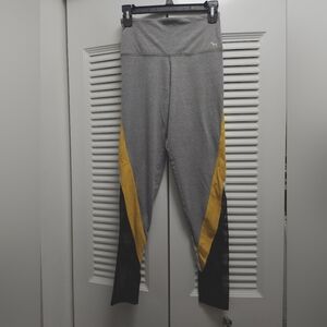 Victoria’s Secret PINK Colorblock Mesh Leggings Gray Yellow Black Size Small